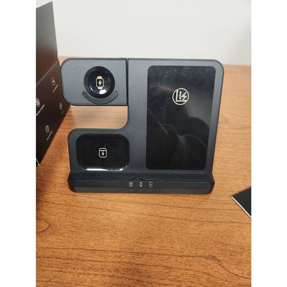 3 in 1 wireless charging station for phone, watch or earphones. In Box, used onc - Picture 1 of 5